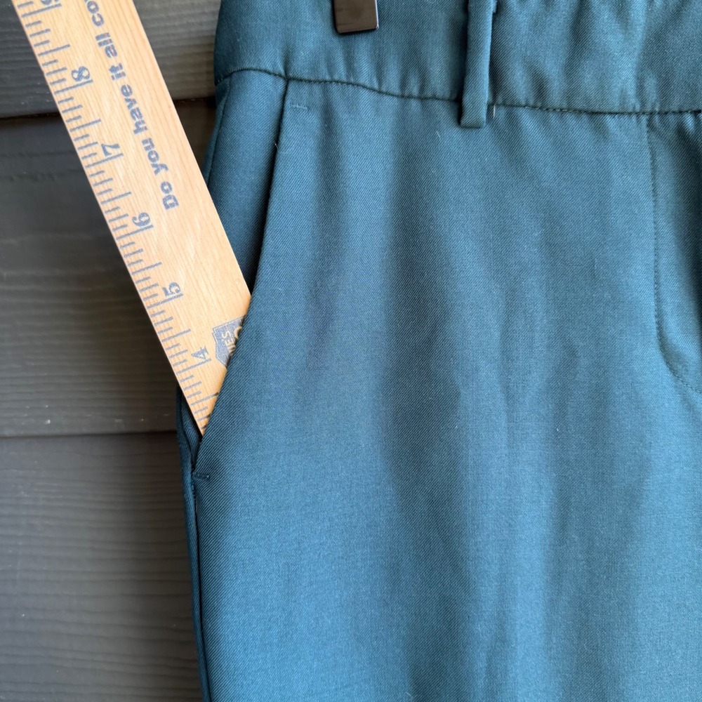 Ann Taylor Petite Wool Blend Ankle Pants Teal Career Office 2P Work - Picture 9 of 11